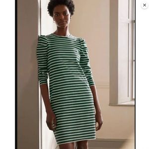 Boden Imogen Breton Green Striped Dress